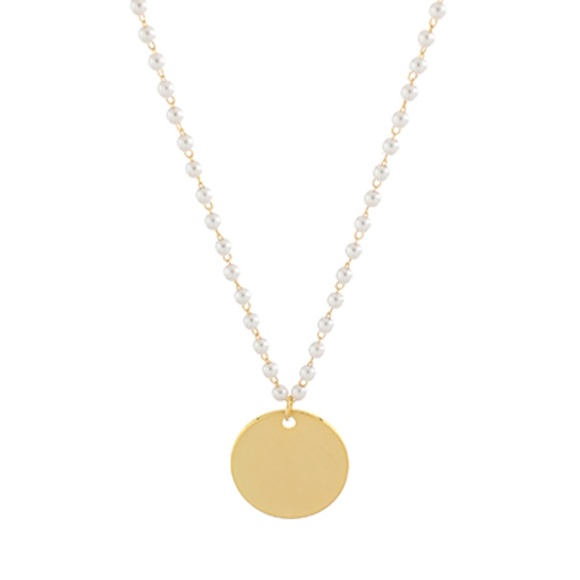 Disk & Pearl Necklace - Picture 1 of 1